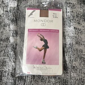 Mondor Girls Suntan Figure Skating Tights Size 12-14